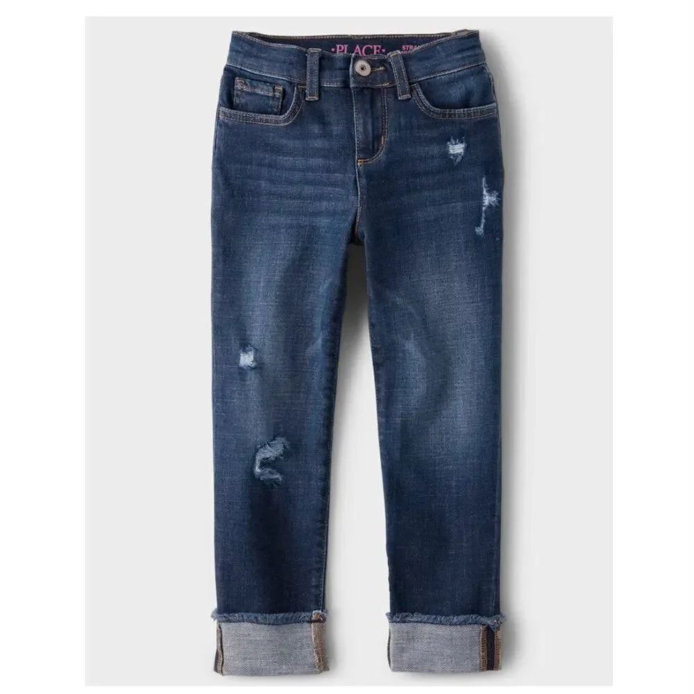 Girls Roll Cuff Straight Jeans - Size 6 - NWT ✨👖